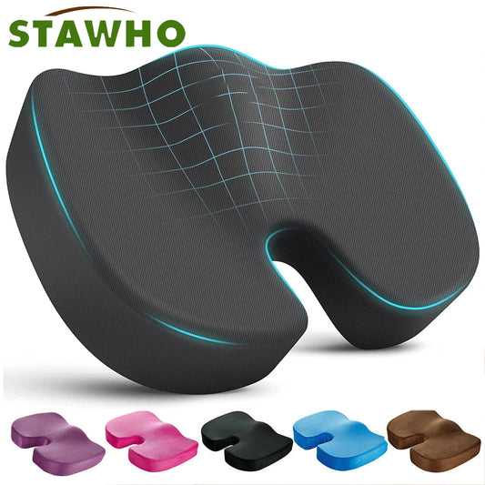 Memory Foam Coccyx Cushion for Tailbone Pain Relief - Office/Car