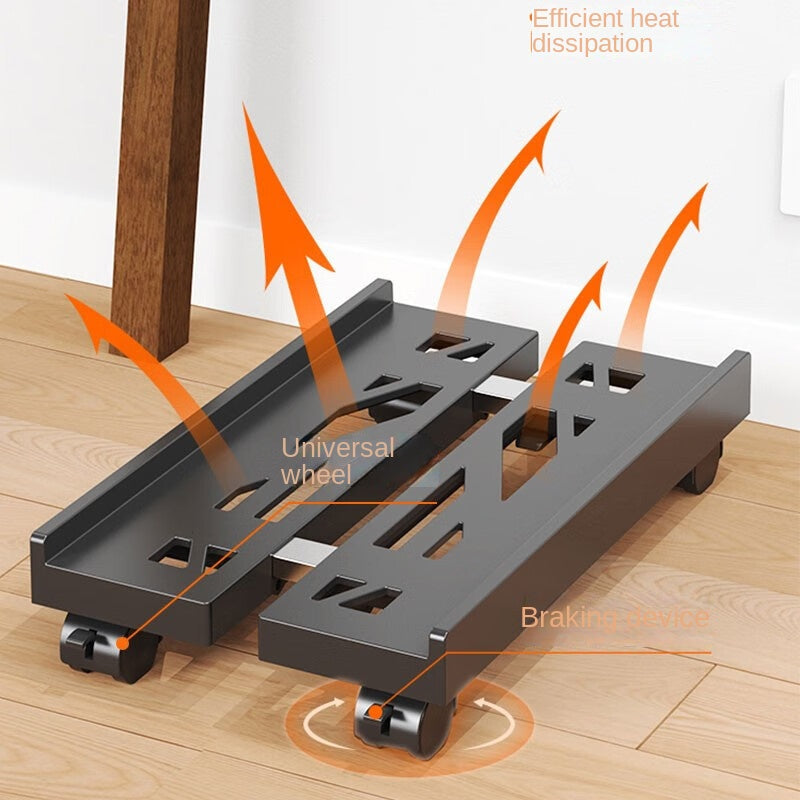 Adjustable Mobile PC Tower Stand with Wheels