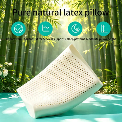 Ergonomic Sleep Cushion Thai Natural Latex Pillow Elastic Neck Support Pillow for Adults Home Dorm Bedroom Daily Rest