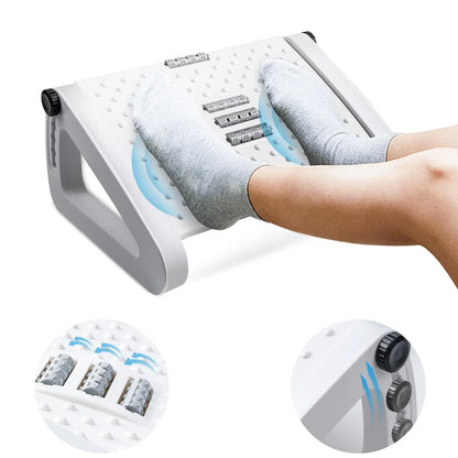 Footrest with Massage Rollers for Pain Relief at Work