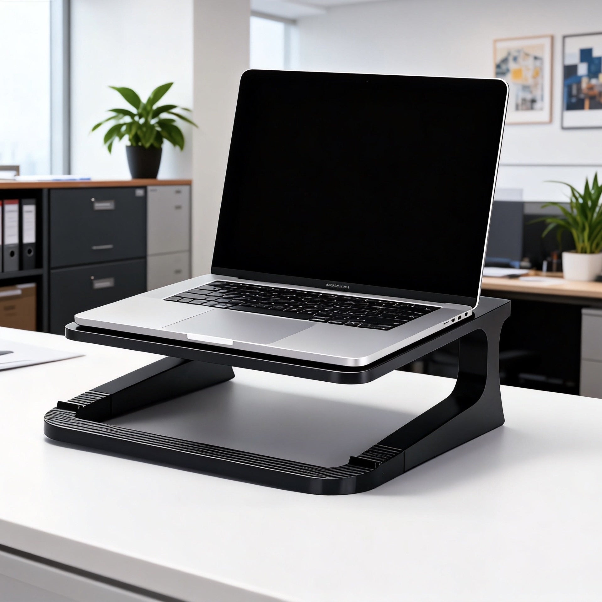 Portable Laptop Stand - Adjustable Height & Cooling Design