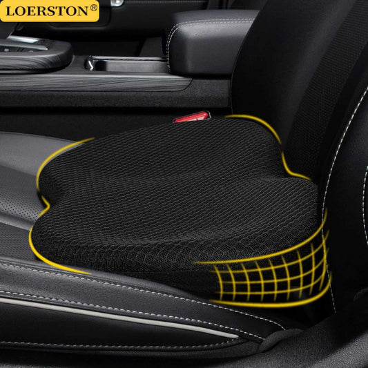 Car Seat Cushion: Memory Foam Lumbar Support Pillow