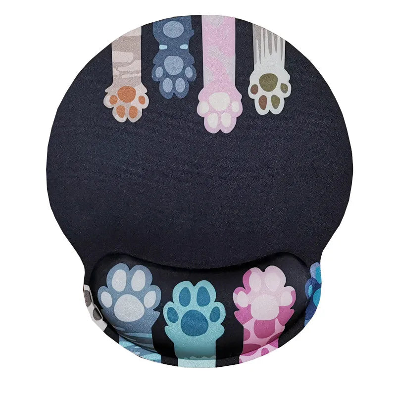 Mouse Pad: Cat Claw Memory Foam Wrist Pad Set - Cute & Anti-Slip