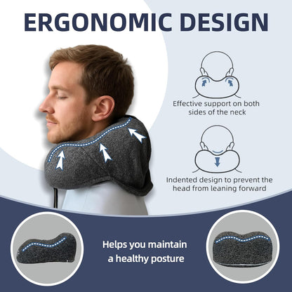 Neck Pillow: Memory Foam Travel Pillow with Hood - ATHENA HOME