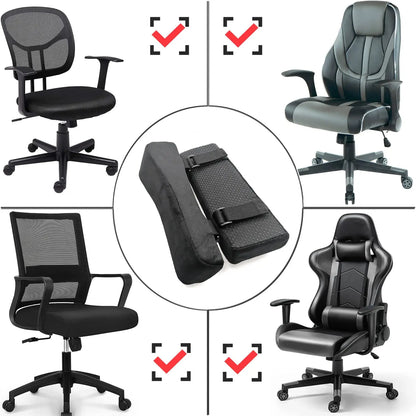 Memory Foam Chair Armrest Pads 2Pcs Non-slip Elbow Cushion for Office Gaming Chair