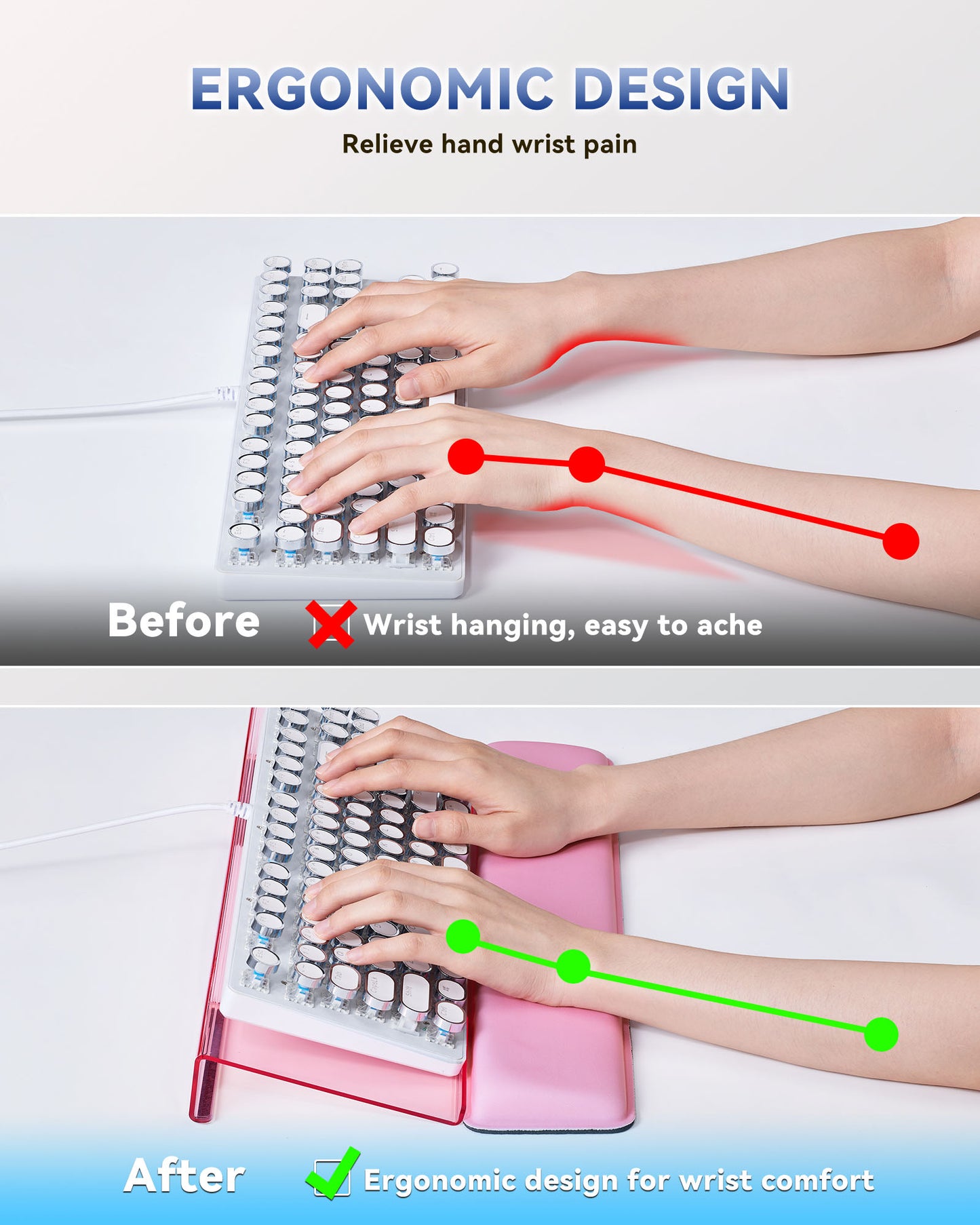 Keyboard Wrist Rest: Ergonomic Acrylic Keyboard Wrist Rest Stand