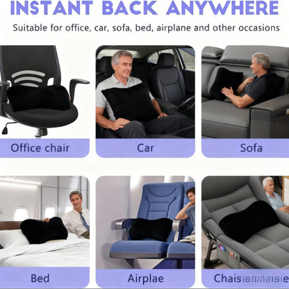 Lumbar Support Pillow - Memory Foam Comfort & Washable Cover