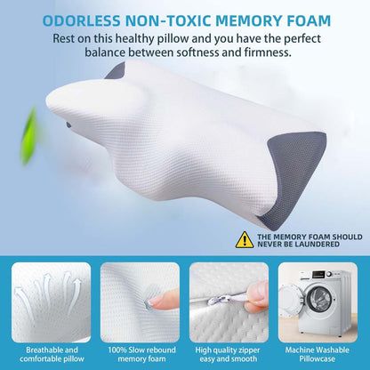 Neck Pillow: Memory Foam Pain Relief & Comfort